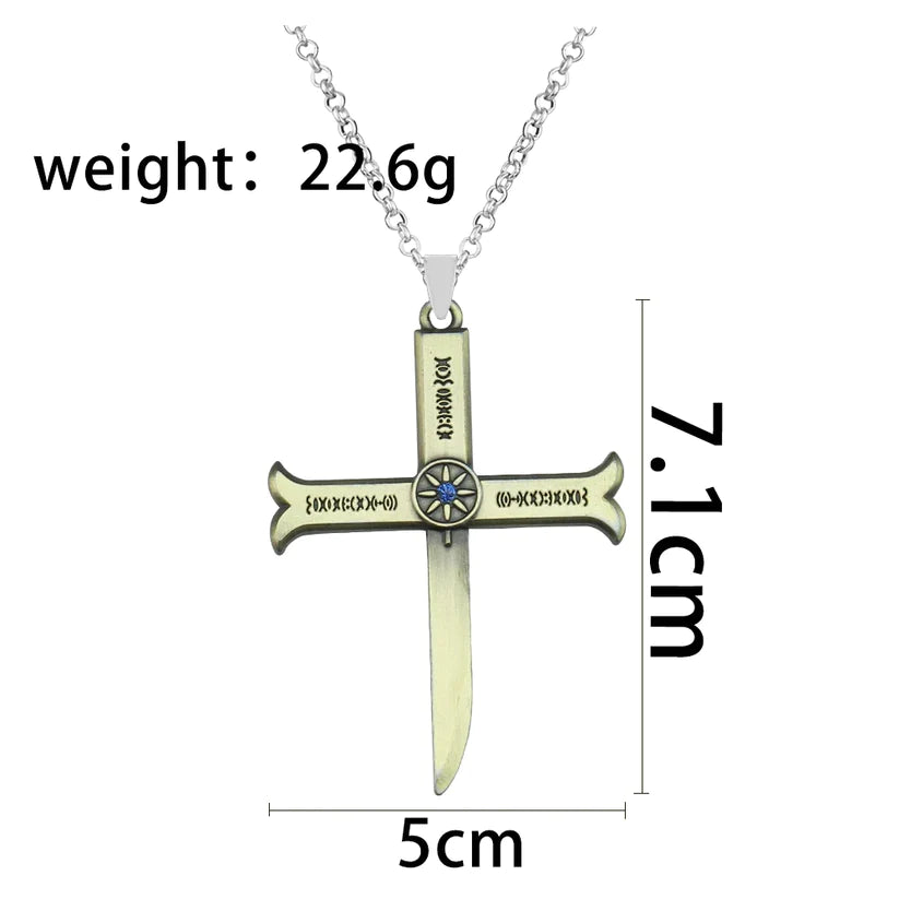 Dracule Mihawk Cross Sword Necklace